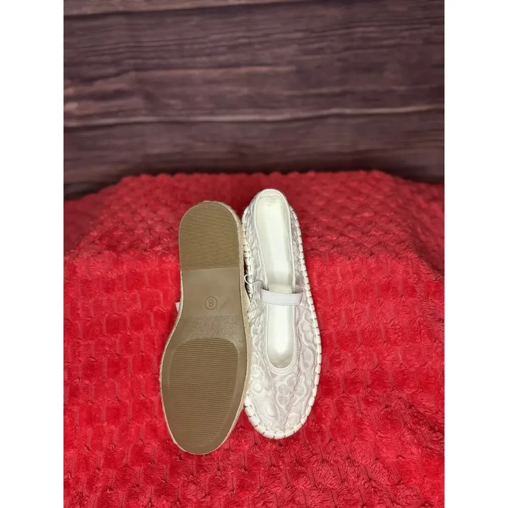 Universal Thread Cream Lace Espadrille Mary Jane Flats